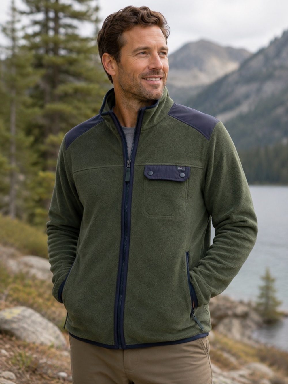 Woolrich Jacket Fleece Full Zip Pockets  Outdoor Casual Nature Hiking Size XL